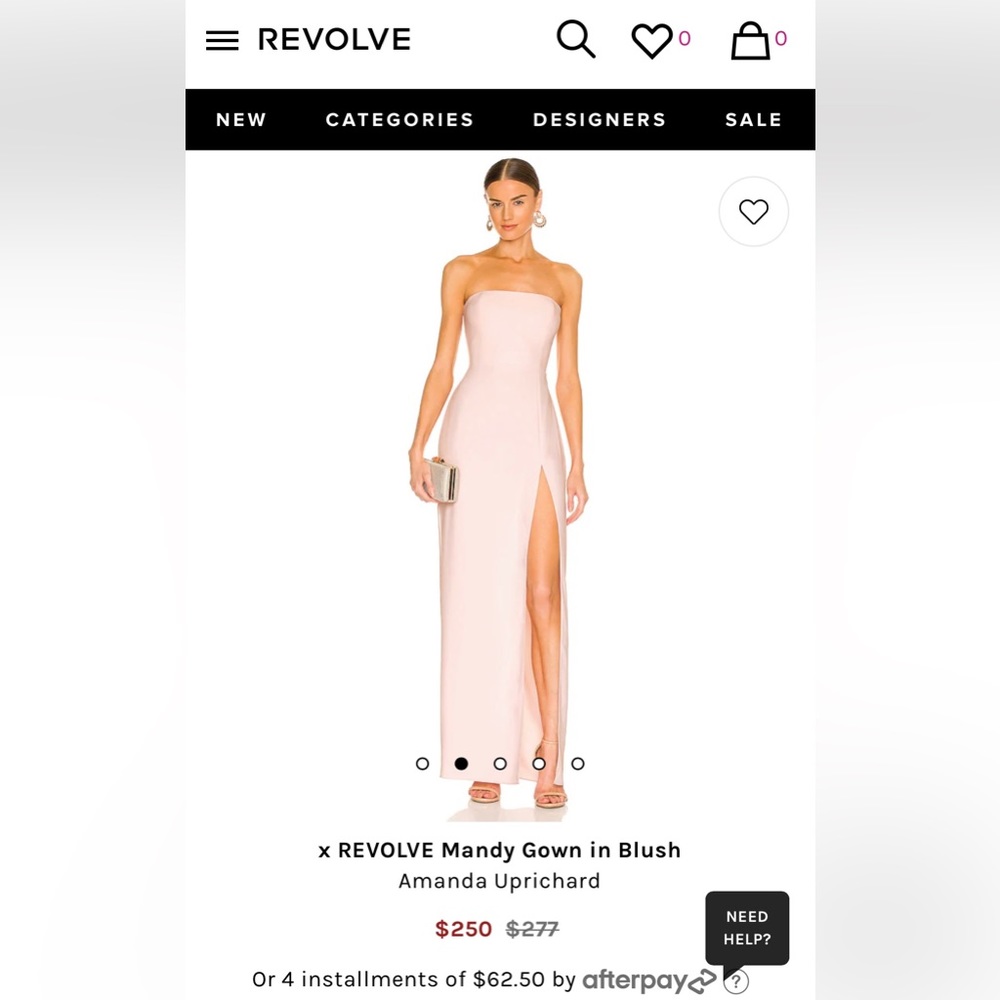 COPY - Amanda Uprichard Mandy Gown in Blush